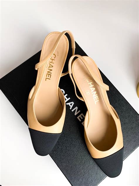 chanel beige and black shoes|chanel slingbacks outlet.